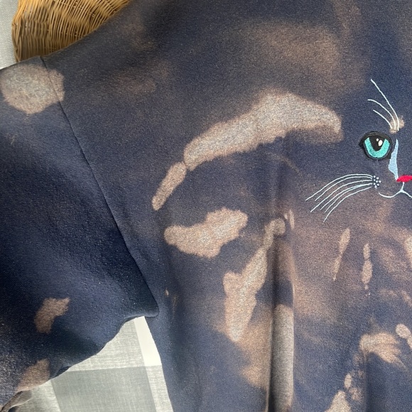Vintage Tye Dye Crewneck Embroidered CAT - Picture 4 of 5